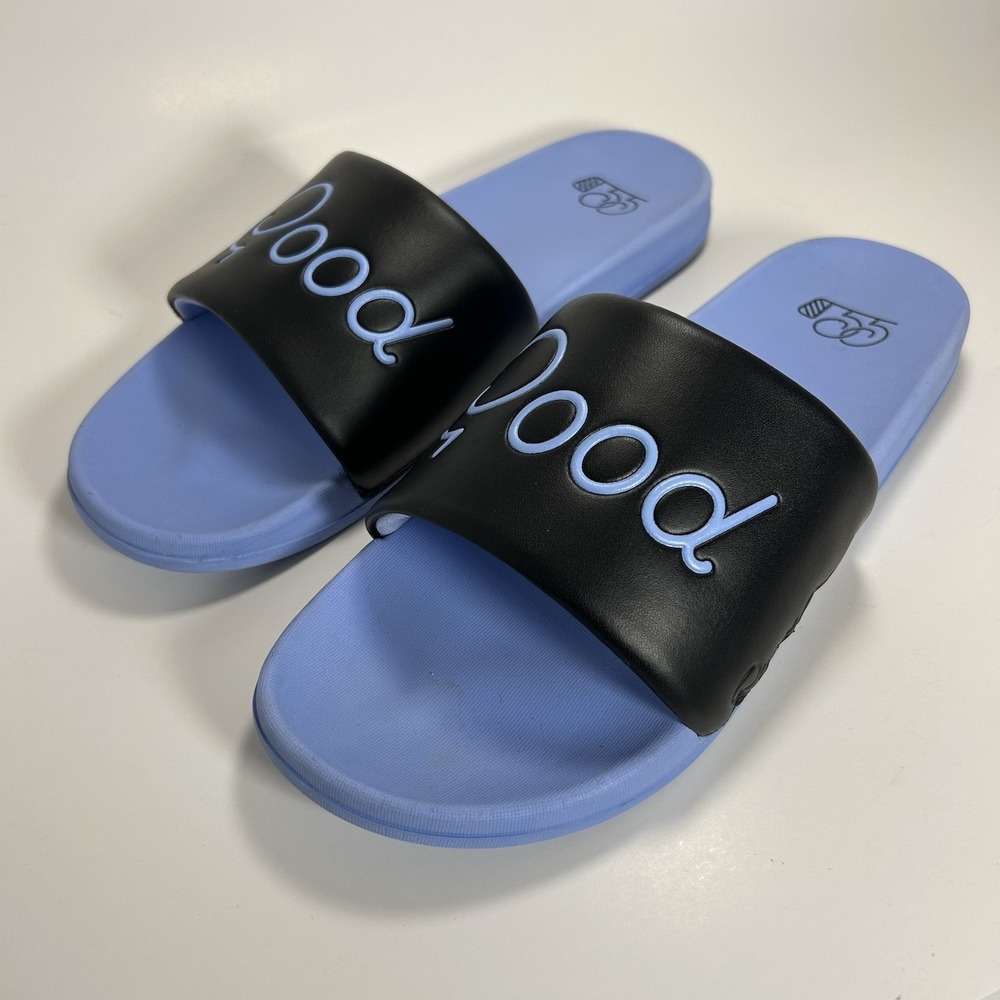 Mens Good Good Golf Slides Sandals Blue Black Logo Comfort Size 9 US
